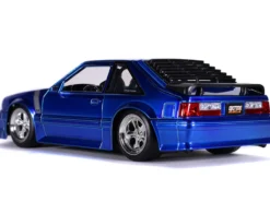 1989 Ford Mustang GT 5.0 Candy Blue Silver Stripes Bigtime Muscle 1/24 Diecast Model Car Jada 31863