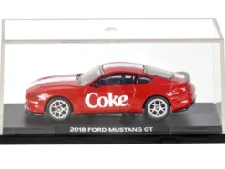 2018 Ford Mustang GT "Coca-Cola" Red with White Stripes 1/64 Diecast Model by Motor City Classics