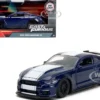 2016 Ford Mustang GT Dark Blue Metallic with White Stripe "F9" (2021) Movie "Fast & Furious" Series 1/32 Diecast Model Car by Jada