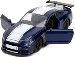2016 Ford Mustang GT Dark Blue Metallic with White Stripe "F9" (2021) Movie "Fast & Furious" Series 1/32 Diecast Model Car by Jada