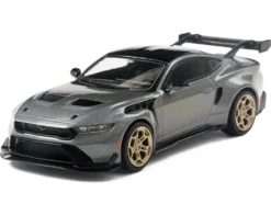 2025 Ford Mustang GTD Gray Metallic with Black Top 1/43 Diecast Model by IXO Models