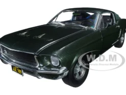 1968 Ford Mustang GT Fastback Highland Green Metallic 1/18 Diecast Model Car Greenlight 13615