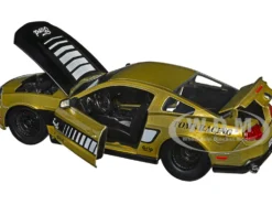 2010 Ford Mustang GT Gold Metallic with Black Graphics and Hood Tom s Racing Bigtime Muscle Series 1/24 Diecast Model Car Jada 33055