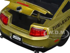 2010 Ford Mustang GT Gold Metallic with Black Graphics and Hood Tom s Racing Bigtime Muscle Series 1/24 Diecast Model Car Jada 33055