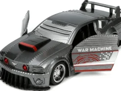 2006 Ford Mustang GT Gray Metallic War Machine Diecast Figurine Avengers Marvel Series Hollywood Rides Series 1/32 Diecast Model Car Jada 33082