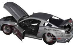 2010 Ford Mustang GT Gray Metallic with Flames Ford Motor Company Bigtime Muscle Series 1/24 Diecast Model Car Jada 34039