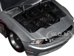 2010 Ford Mustang GT Gray Metallic with Flames Ford Motor Company Bigtime Muscle Series 1/24 Diecast Model Car Jada 34039