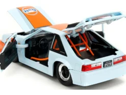 1989 Ford Mustang GT "Gulf Oil" Light Blue with Orange Stripe "Bigtime Muscle" Series 1/24 Diecast Model Car by Jada