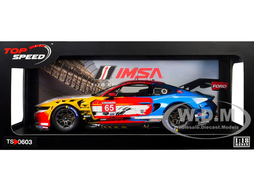 Ford Mustang GT3 #65 Joey Hand - Dirk Muller "Ford Multimatic Motorsports" "Motul Course de Monterey - Laguna Seca" (2024) 1/18 Model Car by Top Speed