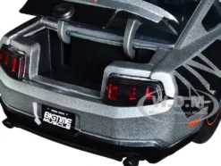 2010 Ford Mustang GT Matt Gray Metallic with Black Graphics and Stripes Ford Performance Bigtime Muscle Series 1/24 Diecast Model Car Jada 34210