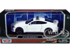 2018 Ford Mustang GT Police Car Unmarked Plain White Law Enforcement and Public Service Series 1/24 Diecast Model Car Motormax 76979w