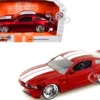 2010 Ford Mustang GT Red Metallic with White Stripes "Bigtime Muscle" Series 1/24 Diecast Model Car by Jada