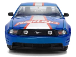 2010 Ford Mustang GT "Rekudo" Blue Metallic with Red and Silver Stripes "Bigtime Muscle" Series 1/24 Diecast Model Car by Jada