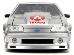1989 Ford Mustang GT "Texaco" Silver Metallic and Matt Black "Bigtime Muscle" Series 1/24 Diecast Model Car by Jada