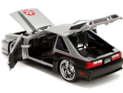 1989 Ford Mustang GT "Texaco" Silver Metallic and Matt Black "Bigtime Muscle" Series 1/24 Diecast Model Car by Jada