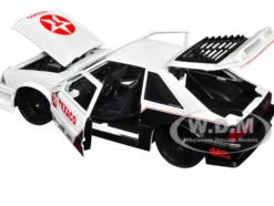 1989 Ford Mustang GT Texaco White and Matt Black with Graphics Bigtime Muscle Series 1/24 Diecast Model Car Jada 35032