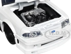 1989 Ford Mustang GT Texaco White and Matt Black with Graphics Bigtime Muscle Series 1/24 Diecast Model Car Jada 35032