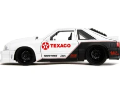 1989 Ford Mustang GT Texaco White and Matt Black with Graphics Bigtime Muscle Series 1/24 Diecast Model Car Jada 35032
