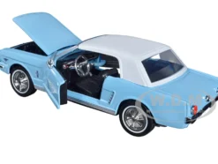1964 1/2 Ford Mustang Light Blue White Top James Bond 007 Thunderball 1965 Movie James Bond Collection Series 1/24 Diecast Model Car Motormax 79855