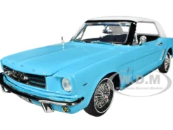 1964 1 2 Ford Mustang Light Blue with White Top James Bond 007 Thunderball 1965 Movie James Bond Collection Series 1/18 Diecast Model Car Motormax 79834JB