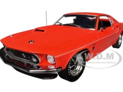 1969 Ford Mustang Limited Edition 600 Flower Power Red Limited Edition to 300 pieces Worldwide 1/18 Diecast Model Car by ACME