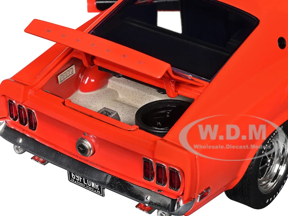 1969 Ford Mustang Limited Edition 600 Flower Power Red Limited Edition to 300 pieces Worldwide 1/18 Diecast Model Car by ACME