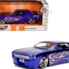 1965 Ford Mustang #5 "L. John's Racing" Candy Blue with Flame Graphics "Bigtime Muscle" Series 1/24 Diecast Model Car by Jada