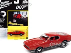 1971 Ford Mustang Mach 1 Bright Red Black Bottom James Bond 007 Diamonds Are Forever 1971 Movie Pop Culture Series 1/64 Diecast Model Car Johnny Lightning JLPC002 JLSP126