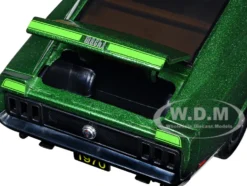 1970 Ford Mustang Mach 1 428 Green Metallic with Light Green Hood Limited Edition to 6550 pieces Worldwide 1/24 Diecast Model Car M2 Machines 40300-100A