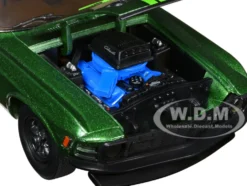 1970 Ford Mustang Mach 1 428 Green Metallic with Light Green Hood Limited Edition to 6550 pieces Worldwide 1/24 Diecast Model Car M2 Machines 40300-100A