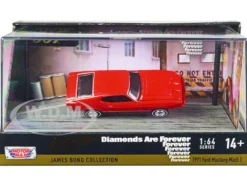 1971 Ford Mustang Mach 1 Red James Bond 007 Diamonds are Forever 1971 Movie Display 1/64 Diecast Model Car Motormax 79824