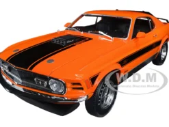 1970 Ford Mustang Mach 1 428 Twister Special Orange with Black Stripes Special Edition 1/18 Diecast Model Car Maisto 31453or