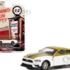 2021 Ford Mustang Mach 1 White and Gold with Black Stripe Hurst Performance Running on Empty Series 15 1/64 Diecast Model Car Greenlight 41150E