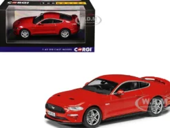 Ford Mustang Mk6 GT Fastback 5.0 RHD (Right Hand Drive) Race Red "Vanguards" Series 1/43 Diecast Model Car by Corgi