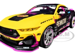 Ford Mustang RTR #213 Ben Hobson "Pennzoil" "Formula Drift PRO Championship" (2025) with Lights "RTR Vehicles" Series 1/24 Diecast Model Car by Jada