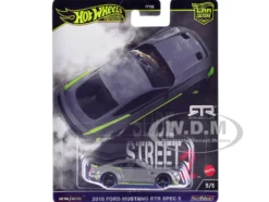 2018 Ford Mustang RTR Spec 5 Gray "Slide Street 2" Series Diecast Model Car by Hot Wheels