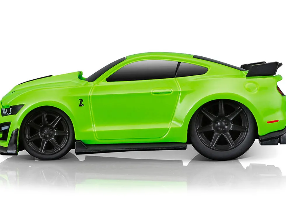 2020 Ford Mustang Shelby GT500 Bright Green Black Stripes 1/64 Diecast Model Car Muscle Machines 15550