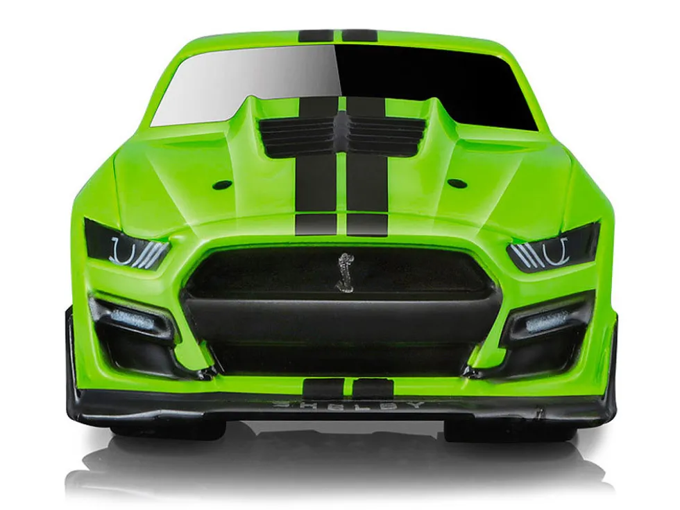 2020 Ford Mustang Shelby GT500 Bright Green Black Stripes 1/64 Diecast Model Car Muscle Machines 15550