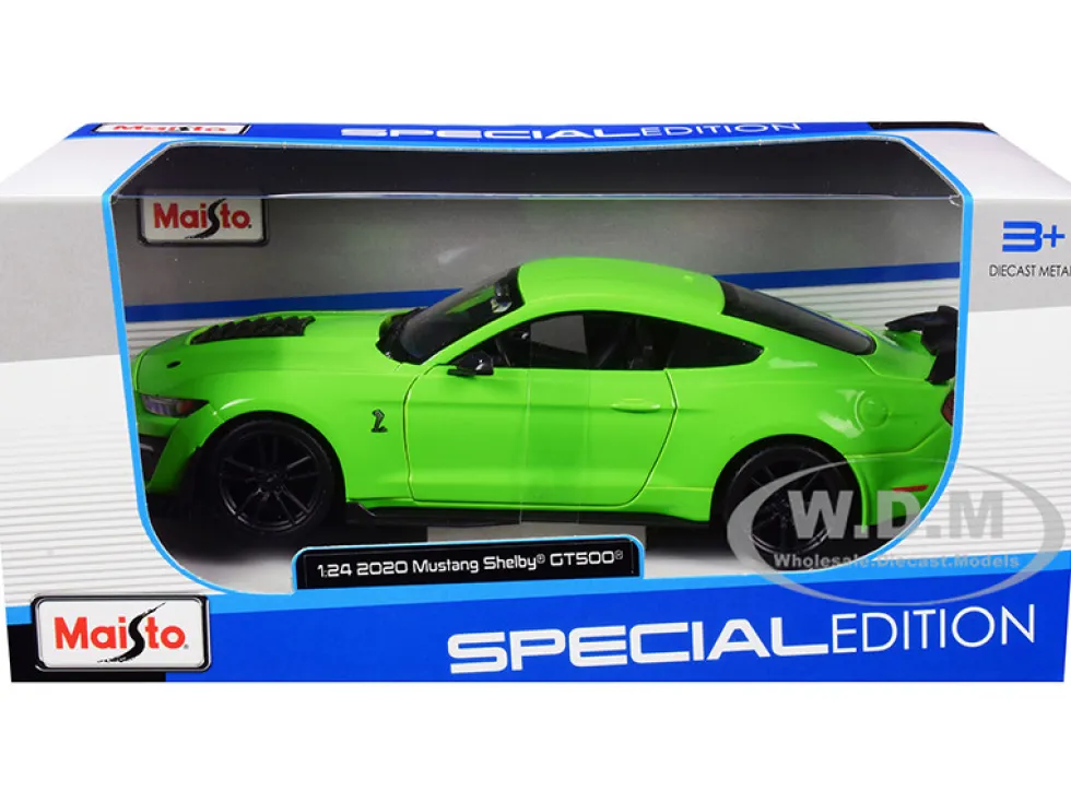 2020 Ford Mustang Shelby GT500 Bright Green 1/24 Diecast Model Car Maisto 31532