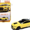 2021 Ford Mustang Shelby GT500 Carbon Fiber Track Pack Grabber Yellow with Black Top "Modern Muscle" Series 1/64 Diecast Model Car by Auto World