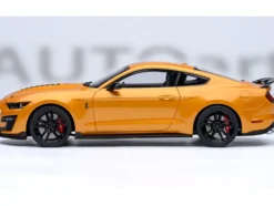 Ford Mustang Shelby GT500 Cyber Orange Metallic with Black Stripes 1/18 Model Car by Autoart