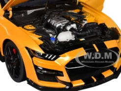 Ford Mustang Shelby GT500 Cyber Orange Metallic with Black Stripes 1/18 Model Car by Autoart