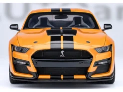 Ford Mustang Shelby GT500 Cyber Orange Metallic with Black Stripes 1/18 Model Car by Autoart