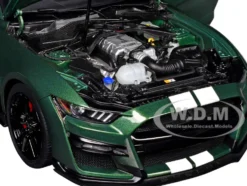 Ford Mustang Shelby GT500 Eruption Green Metallic with White Stripes 1/18 Model Car by Autoart