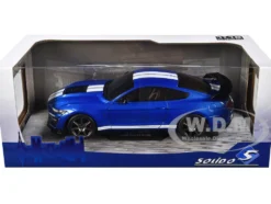 2020 Ford Mustang Shelby GT500 Fast Track Ford Performance Blue Metallic White Stripes 1/18 Diecast Model Car Solido S1805901