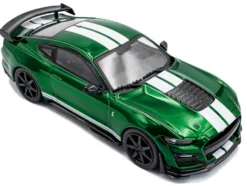 2020 Ford Mustang Shelby GT500 Fast Track Eruption Green Metallic with White Stripes 1/43 Diecast Model Car by Solido