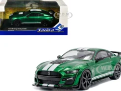 2020 Ford Mustang Shelby GT500 Fast Track Eruption Green Metallic with White Stripes 1/43 Diecast Model Car by Solido