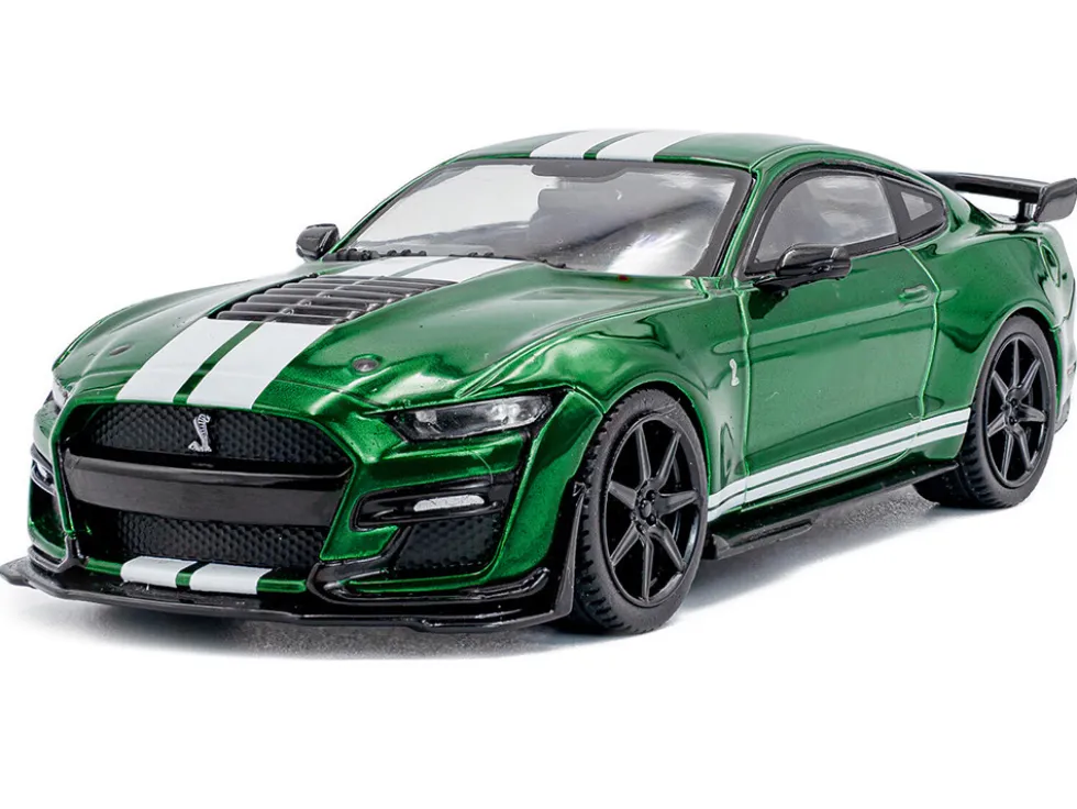 2020 Ford Mustang Shelby GT500 Fast Track Eruption Green Metallic with White Stripes 1/43 Diecast Model Car by Solido