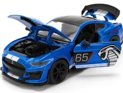 2020 Ford Mustang Shelby GT500 #65 "Ford Performance" Blue with Black Top and White Stripes "Bigtime Muscle" Series 1/24 Diecast Model Car by Jada
