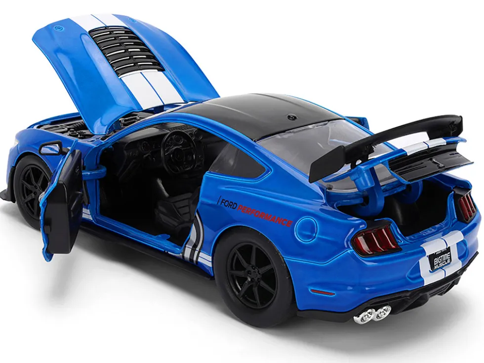 2020 Ford Mustang Shelby GT500 #65 "Ford Performance" Blue with Black Top and White Stripes "Bigtime Muscle" Series 1/24 Diecast Model Car by Jada